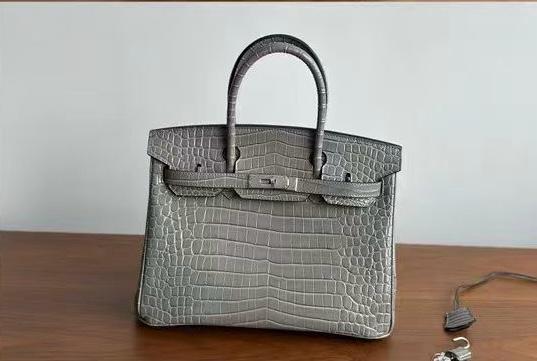 Birk*n 35 Diamond Porosus Crocodile Bag
