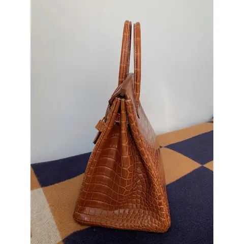 Herm*s Birk*n 35 Crocodile Handbag – Brown