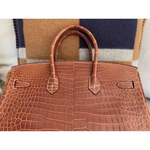 Herm*s Birk*n 35 Crocodile Handbag – Brown