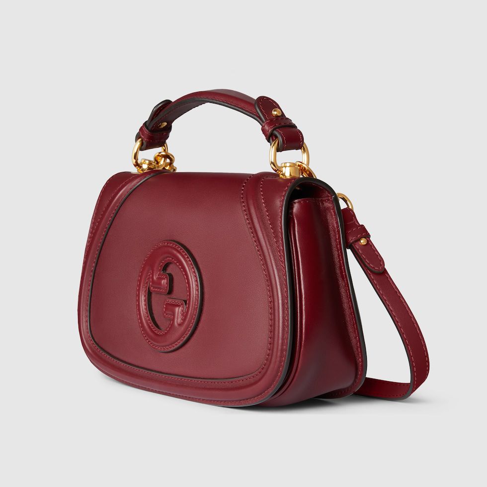 Gucc* Blondie Small Leather Tote Bag – Burgundy