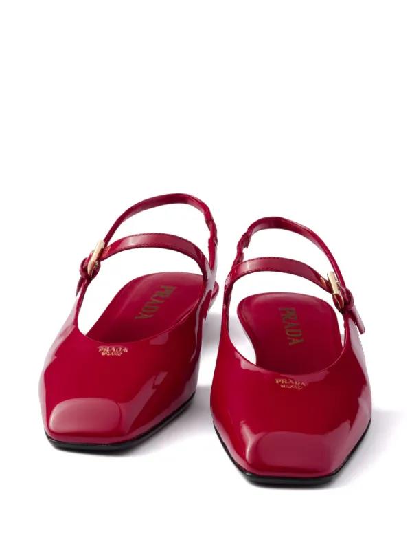 Pr*d* Patent Leather Slingback Ballerinas