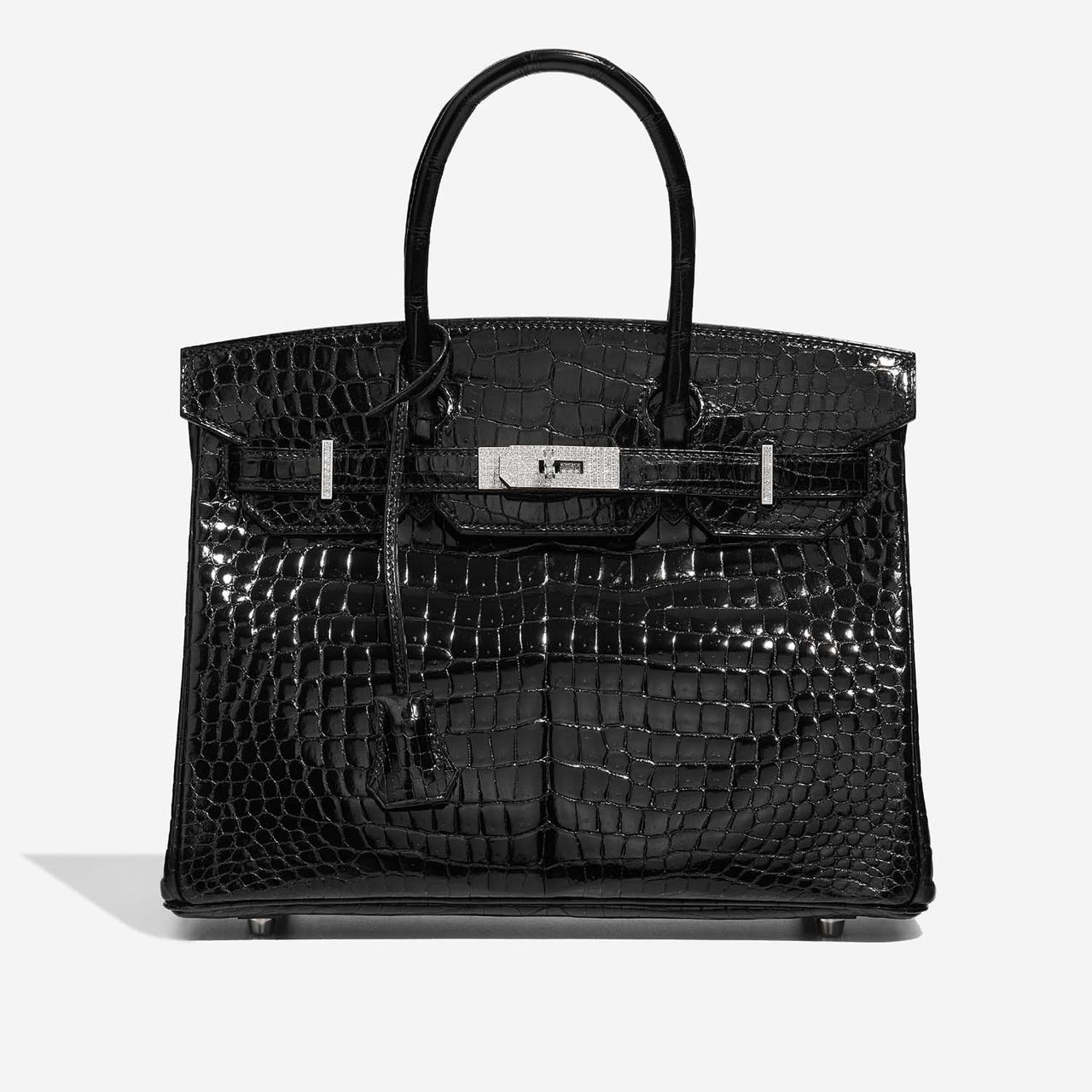 Herm*s Birk*n 30 Black Porosus Crocodile