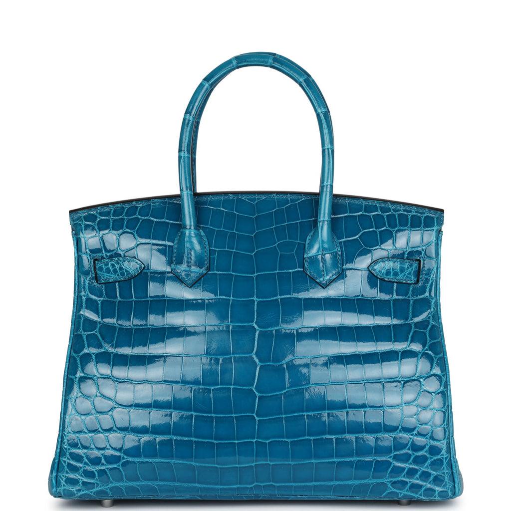 Herm*s Birkin 30 Bleu Izmir Shiny Niloticus Crocodile