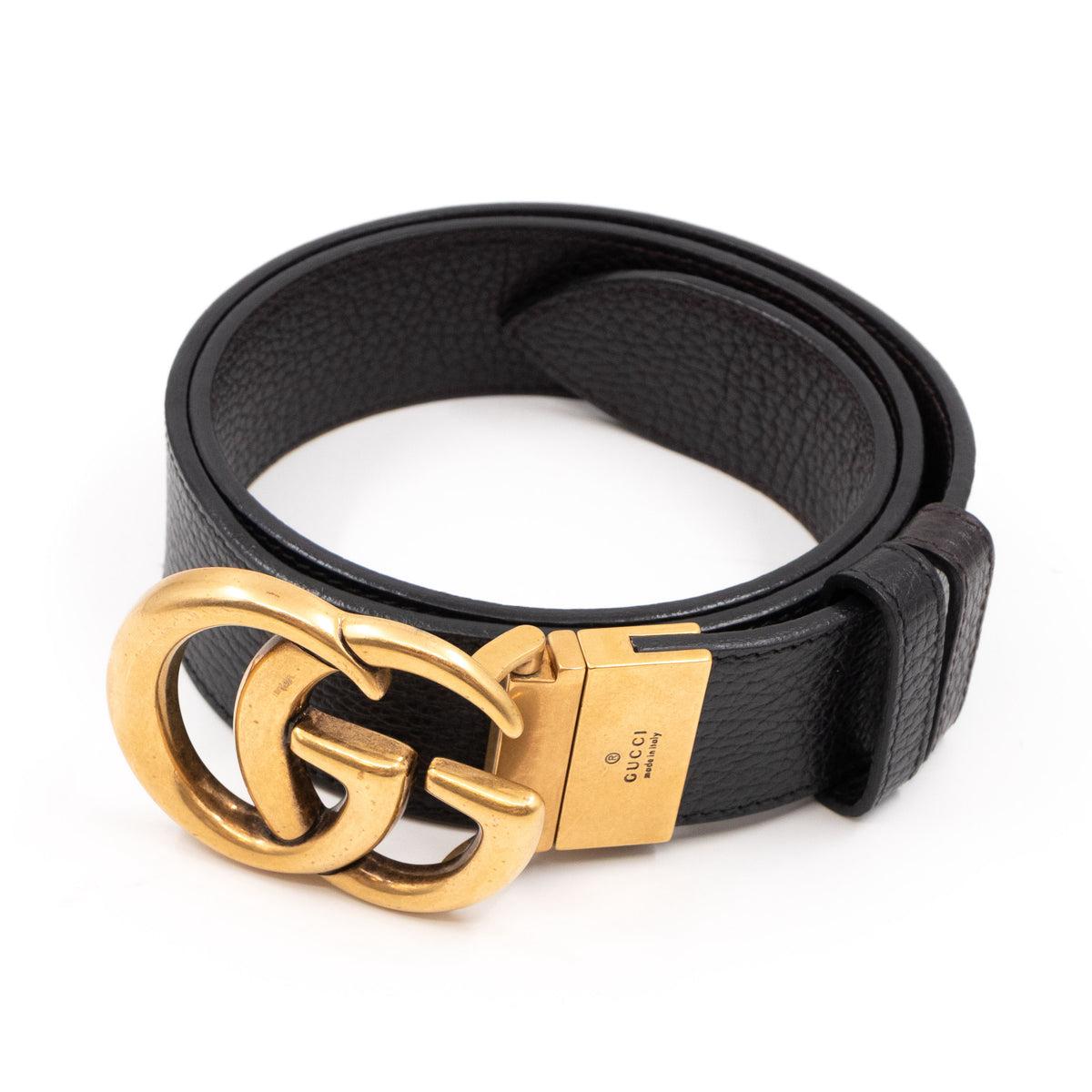 GG Marmont Black Leather Belt