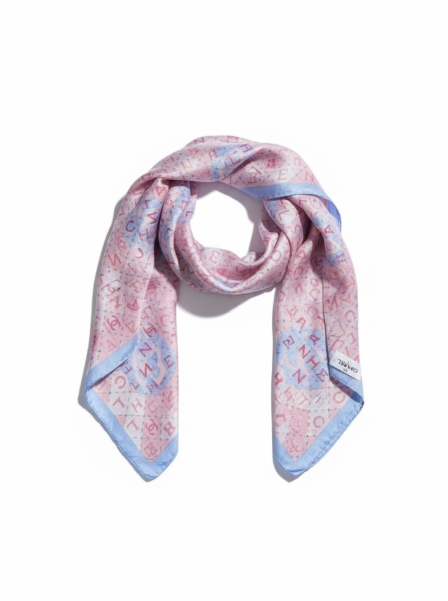 Chan*l Pink Silk Scarf