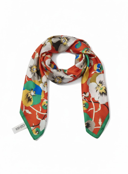Kenz* silk scarf or stole with a floral print