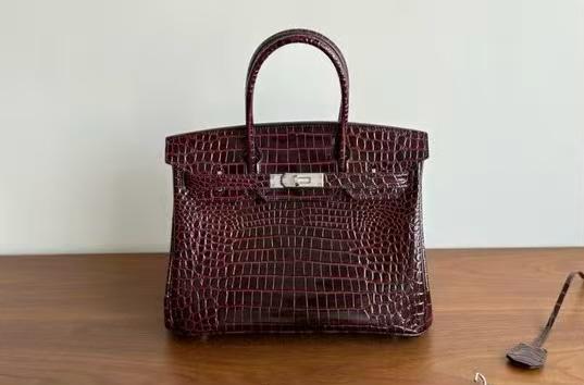 Birk*n 35 Diamond Porosus Crocodile Bag