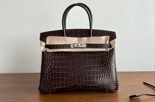 Birk*n 35 Diamond Porosus Crocodile Bag