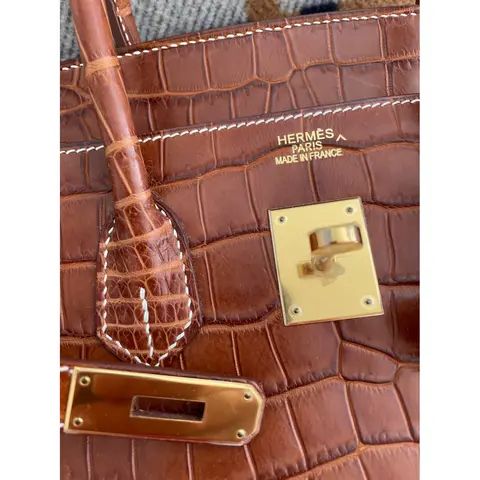 Herm*s Birk*n 35 Crocodile Handbag – Brown