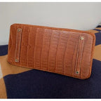 Herm*s Birk*n 35 Crocodile Handbag – Brown