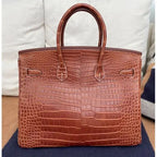 Herm*s Birk*n 35 Crocodile Handbag – Brown
