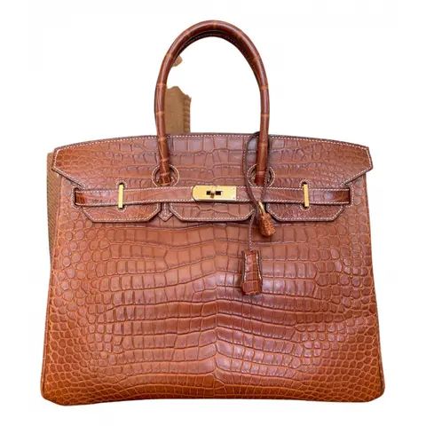 Herm*s Birk*n 35 Crocodile Handbag – Brown