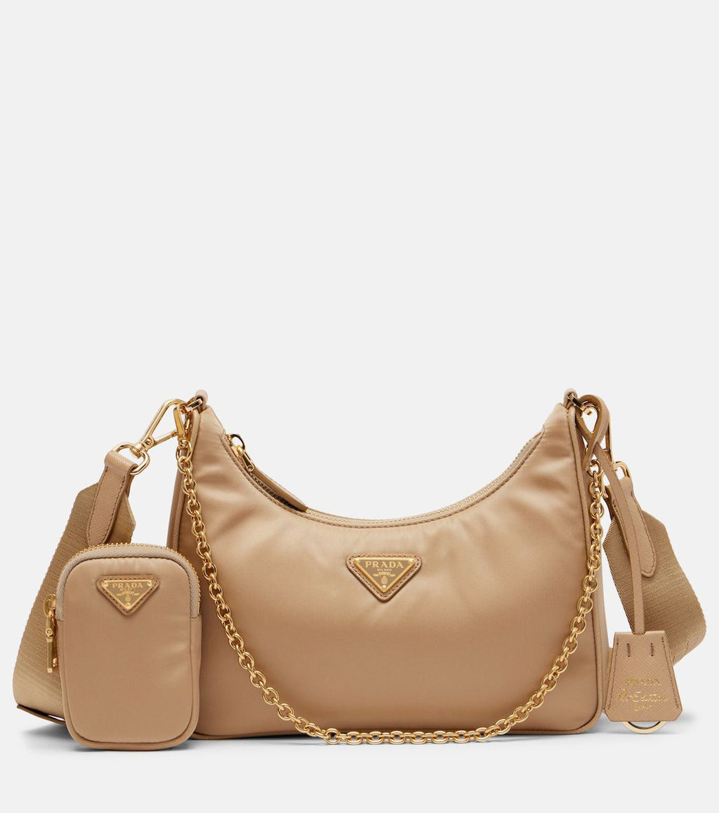 Prad* Re-Edition Saffiano Leather Bag – Cameo Beige