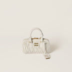 Miu Mi* Arcadie Matelassé Nappa Leather Mini-Bag – White