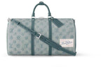 Loui* Vuitton Monogram Washed Denim Keepall Bandouliere 50 bag