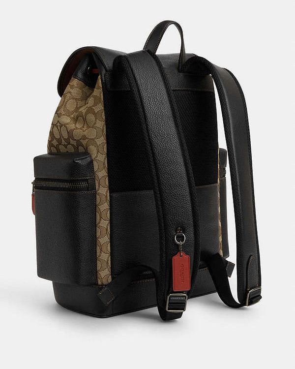 Coac* Sprint Backpack in Signature Jacquard — Black & Red
