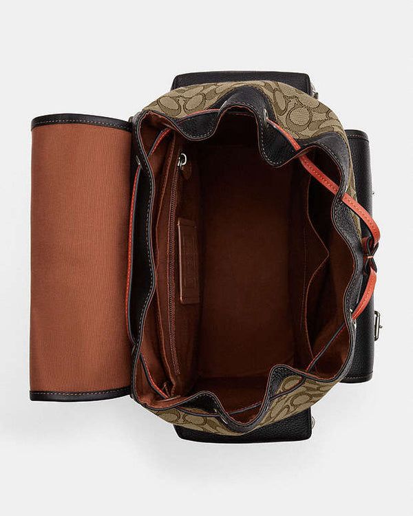 Coac* Sprint Backpack in Signature Jacquard — Black & Red