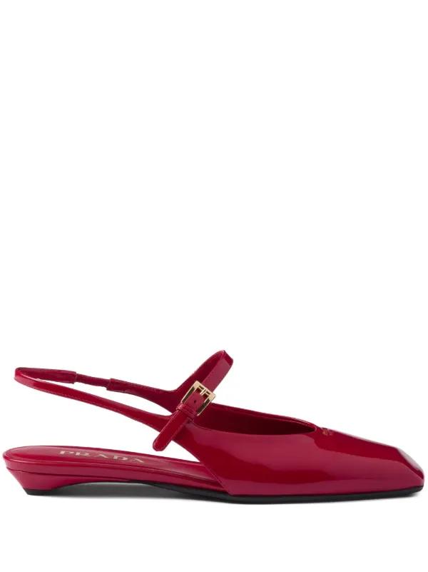 Pr*d* Patent Leather Slingback Ballerinas