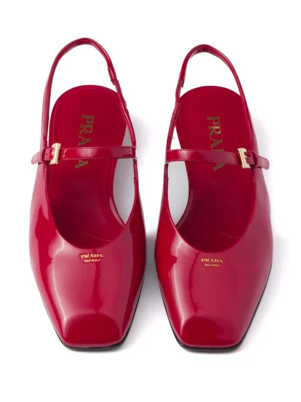 Pr*d* Patent Leather Slingback Ballerinas