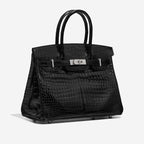 Herm*s Birk*n 30 Black Porosus Crocodile