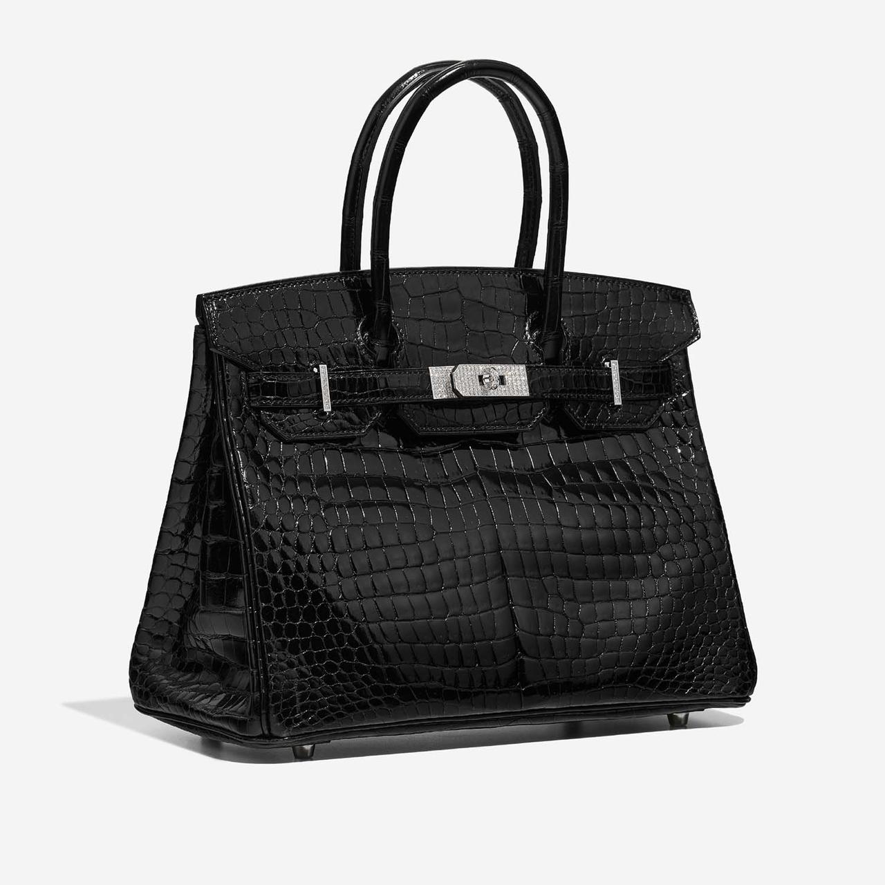 Herm*s Birk*n 30 Black Porosus Crocodile