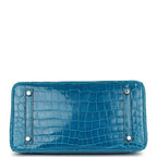 Herm*s Birkin 30 Bleu Izmir Shiny Niloticus Crocodile