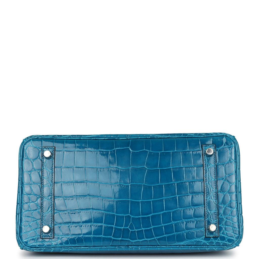 Herm*s Birkin 30 Bleu Izmir Shiny Niloticus Crocodile