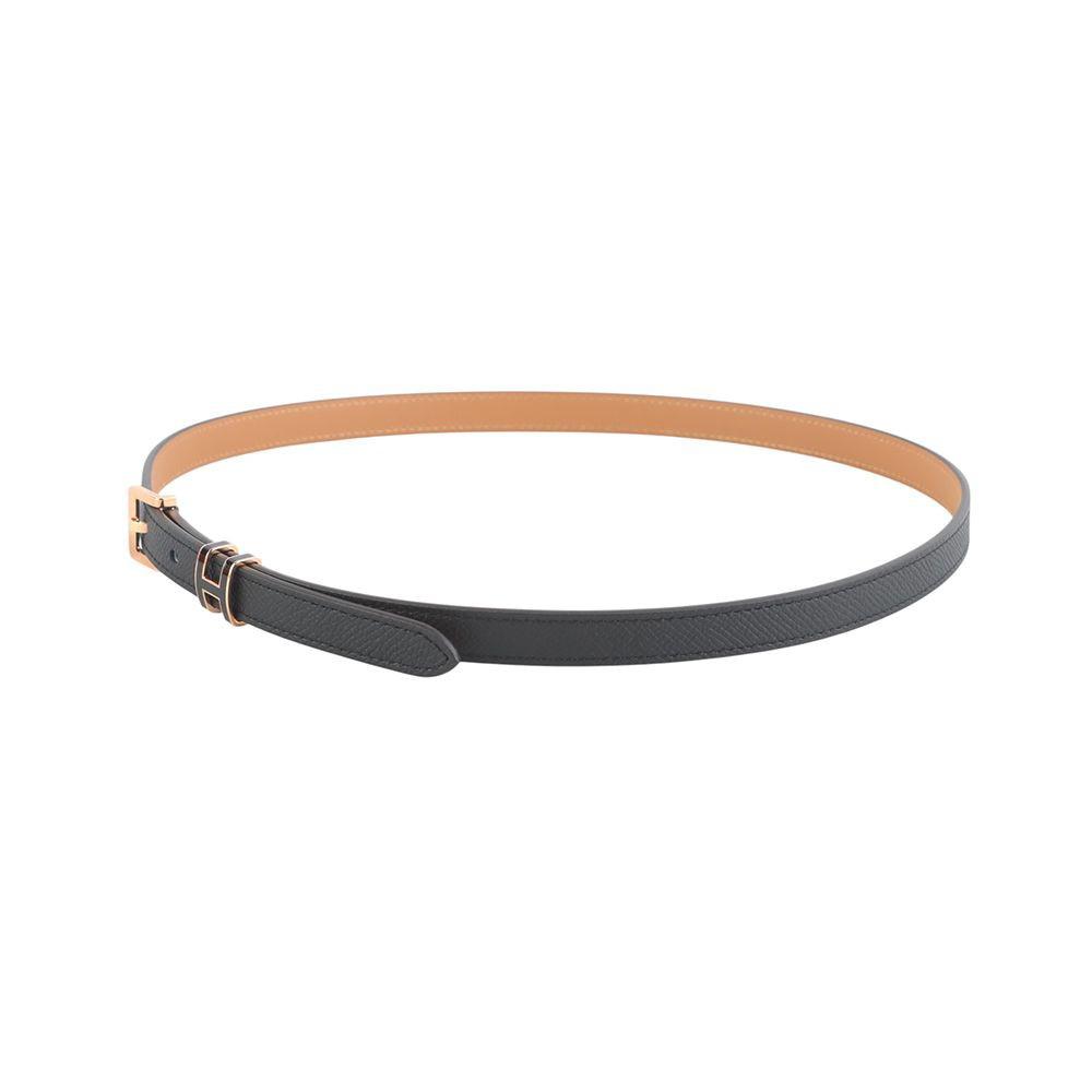 Herme* Rose Gold Noir Epsom Poppie 15 Belt 75 Size W 35049Y-3 136478804