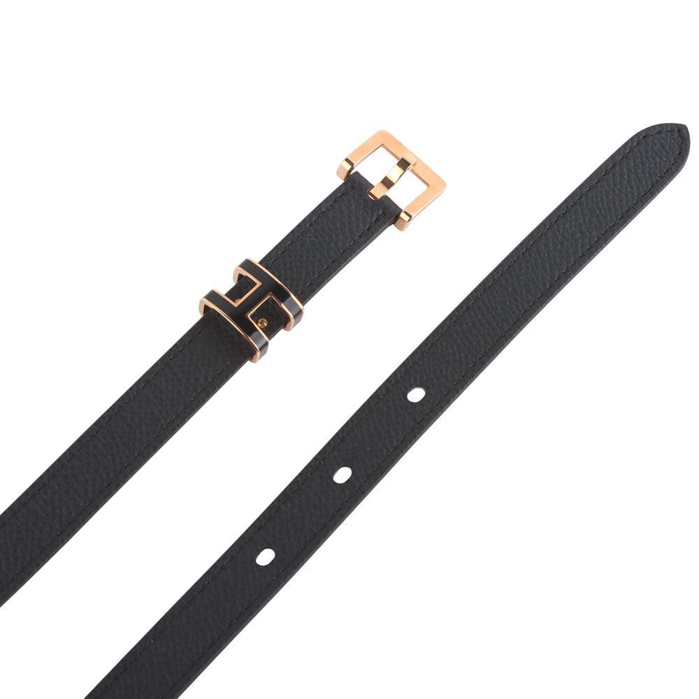 Herme* Rose Gold Noir Epsom Poppie 15 Belt 75 Size W 35049Y-3 136478804