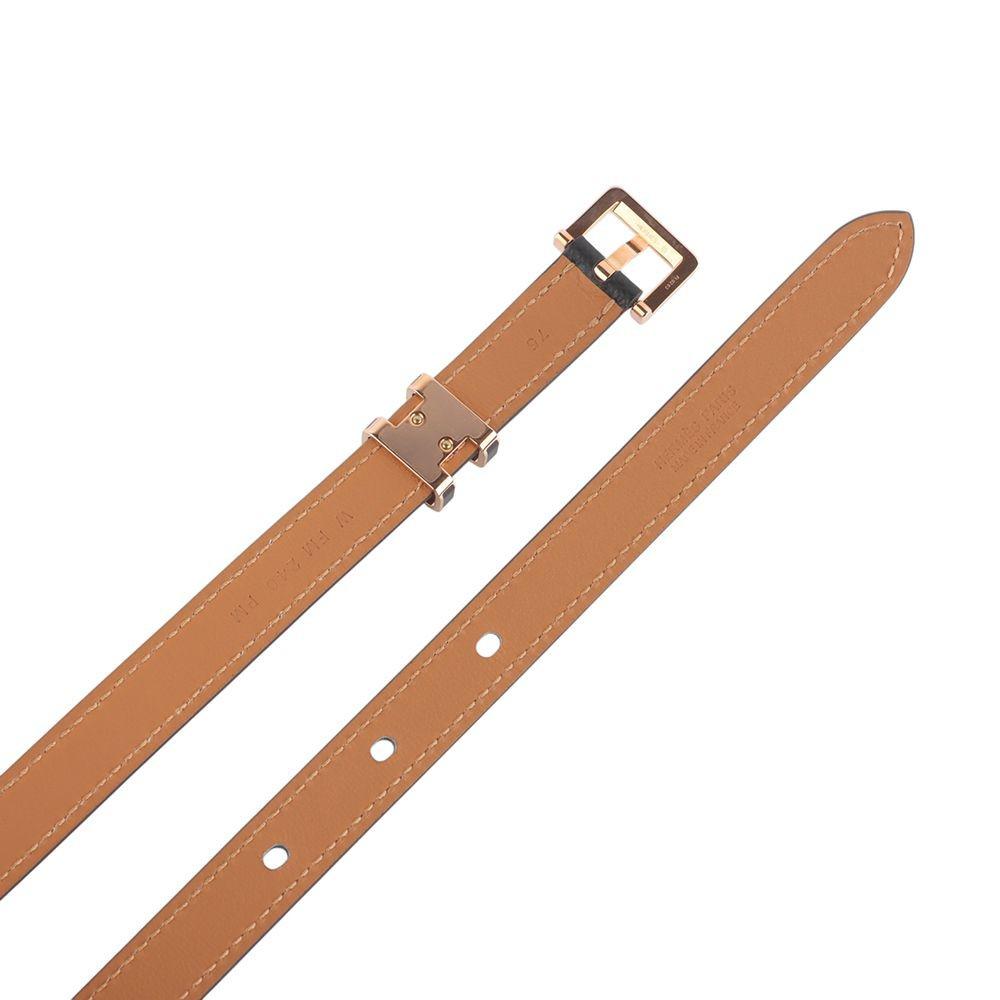 Herme* Rose Gold Noir Epsom Poppie 15 Belt 75 Size W 35049Y-3 136478804