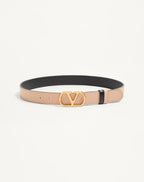 V Logo Signature Reversible Shiny Calfskin Belt – 30mm / 1.2 in