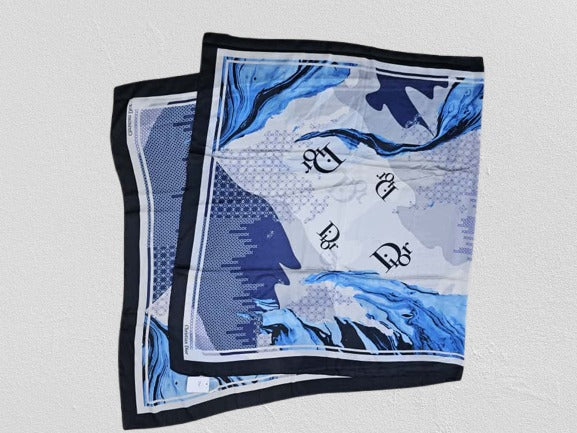 D*or Silk Scarf – Blue & White Dior Oblique Motif