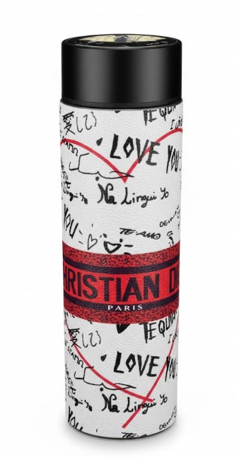 Christian D*or Graffiti Edition Smart Travel Tumbler – White & Black Insulated Bottle with Temperature Display