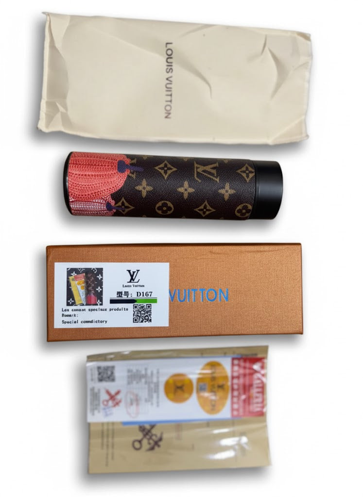 Lou*s V*itton Premium Stainless Steel Tumbler – Smart Temperature Display Insulated Bottle for Travel & Everyday Luxury