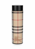 Bur*erry-Style Checkered Smart Tumbler – Luxury Insulated Stainless Steel Bottle with Temperature Display Lid