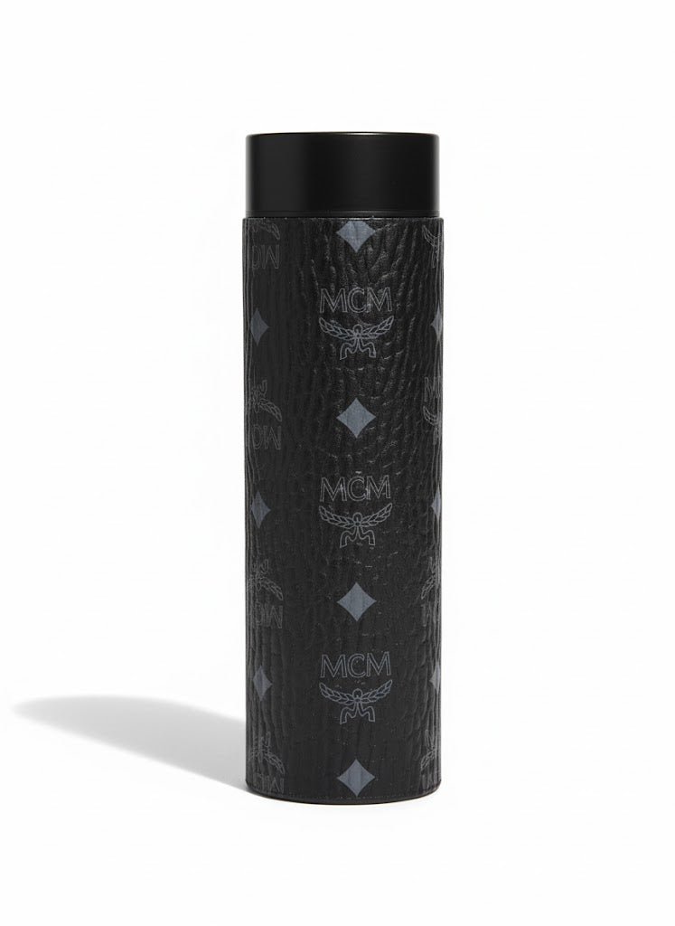 M*M Black Visetos Smart Tumbler – Luxury Insulated Stainless Steel Bottle with Temperature Display Lid