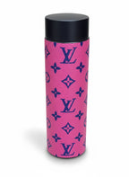 Lo*is Vui*ton LV Monogram Hot Pink & Black Smart Tumbler – Luxury Insulated Stainless Steel Bottle with Temperature Display Lid